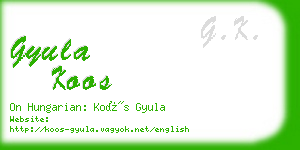 gyula koos business card